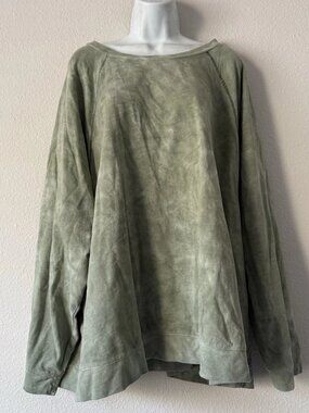 J. Jill Sweatshirt Plus 4X Olive Green Raglan Crew Neck Pullover Top Long Sleeve